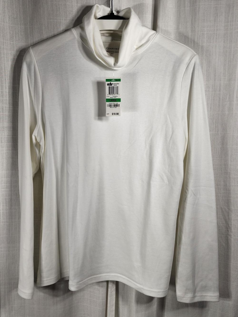 Charter Club Men's Cream Turtleneck Long Sleeve Top